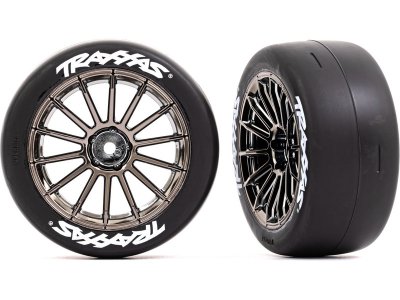 Traxxas kolo 2.0", disk multi-spoke černý chrom, pneu slick (přední) (2)