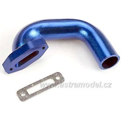 Traxxas výfuk motoru s těsněním hliník modrý