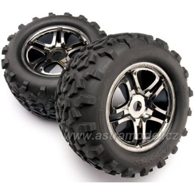 Traxxas kolo 3.8", disk Split Spoke černý chrom, pneu Maxx (2)