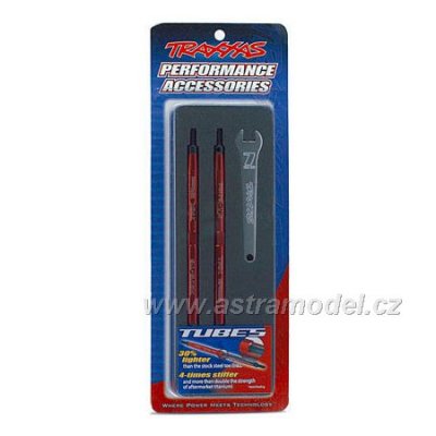 Traxxas spojovačka 124mm hliníková červená (2)