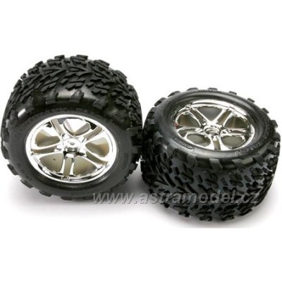 Traxxas kolo 3.8", disk Split Spoke H14 stříbrný, pneu Talon (pár)