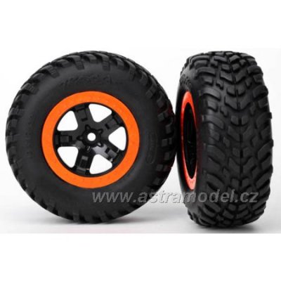 Traxxas kolo 2.2/3.0", disk SCT černo-oranžový, pneu SCT (2) (2WD přední)