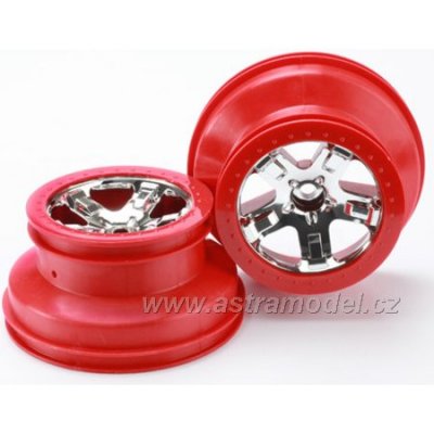 Traxxas disk 2.2/3.0" SCT stříbrný-červený (2) (2WD přední)