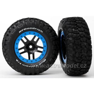 Traxxas kolo 2.2/3.0", disk SCT Split-Spoke černý-modrý, pneu KM2 (2)