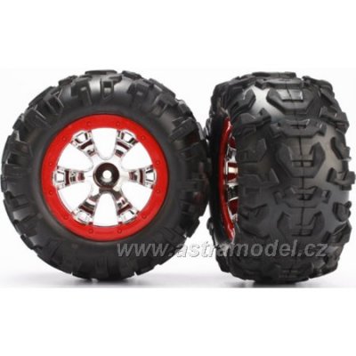 Traxxas kolo 2.2", disk Geode chrom-červený, pneu Canyon AT (pár)