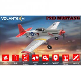 RC letadlo Volantex Mustang P51 RC Gilder, 6-osý gyroskop, RTF